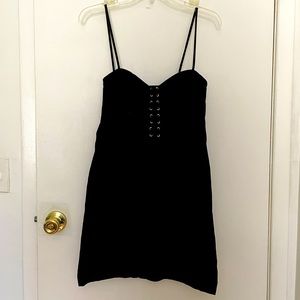 Rampage Black Bodycon Dress with lace up front